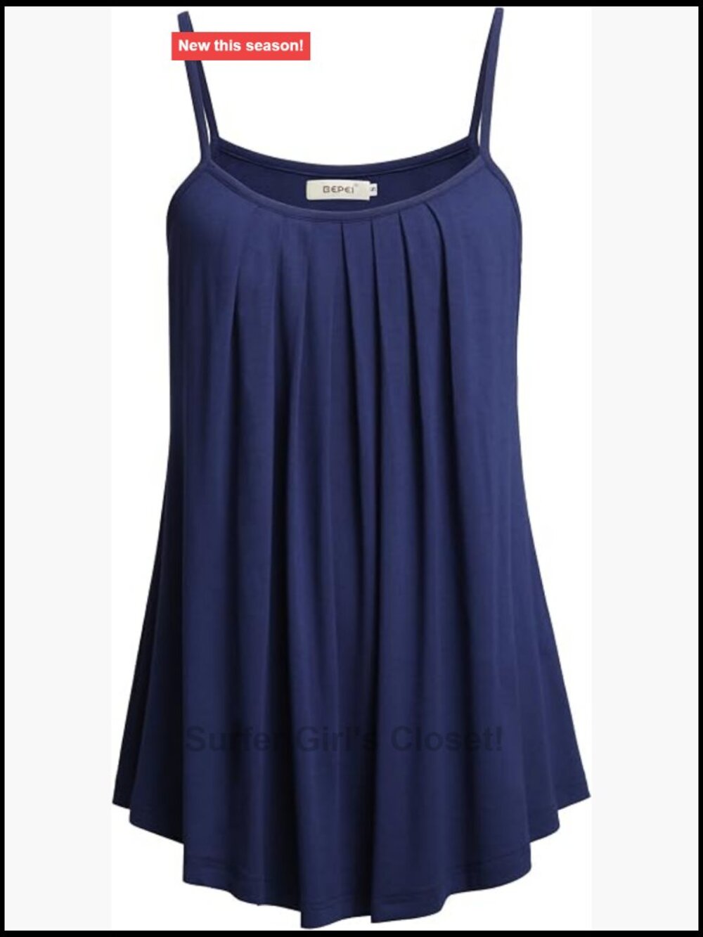 Womens Loose Fit Sleeveless Camisole Tank Top Pleated Flowy Summer Casual